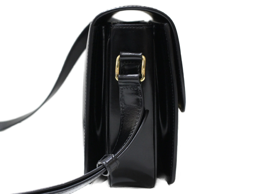 Celine Lambskin Calfskin Triomphe Bag Shoulder Black